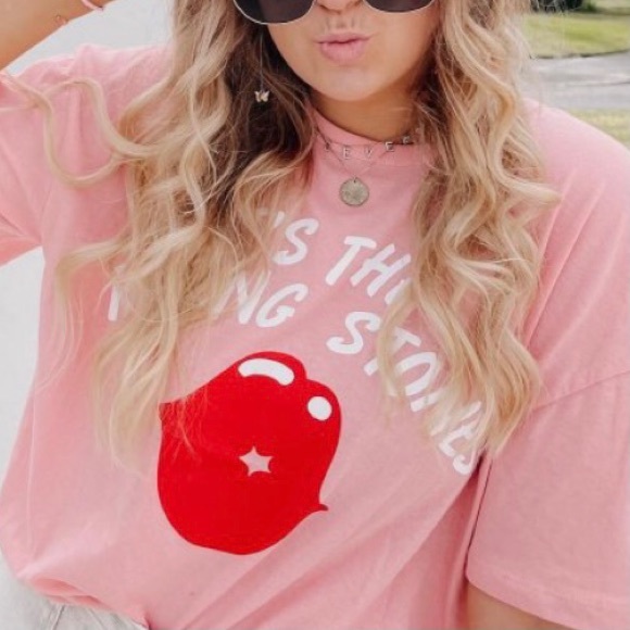 NEW ROLLING STONES KISS LIPS PINK SHIRT LOGO BAND - Picture 16 of 16